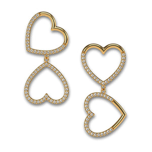 Hearts for LOVE Large Asymmetric Earrings