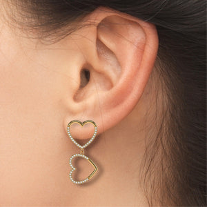 Hearts for LOVE Large Asymmetric Earrings